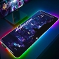 Eco-friendly Cyberpunk 2077 Glowing RGB LED Mouse Pad 4mm Thickness for Gaming Keyboard USB Anti-slip Rubber Base Desk Mat